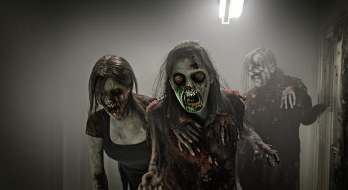 Macabre Zombie Apocalypse Horror Scene