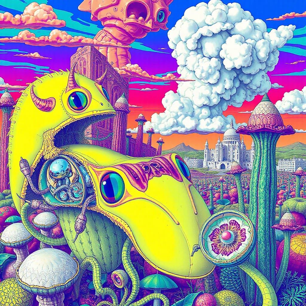 Vibrant Ecosystem of Bizarre Creatures and Flora