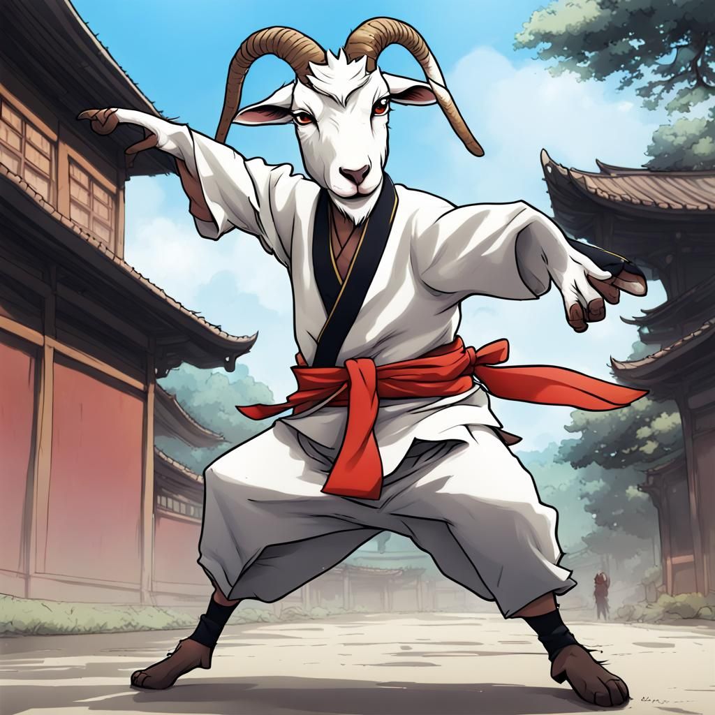 Kung-Fu Goat in Anime Style