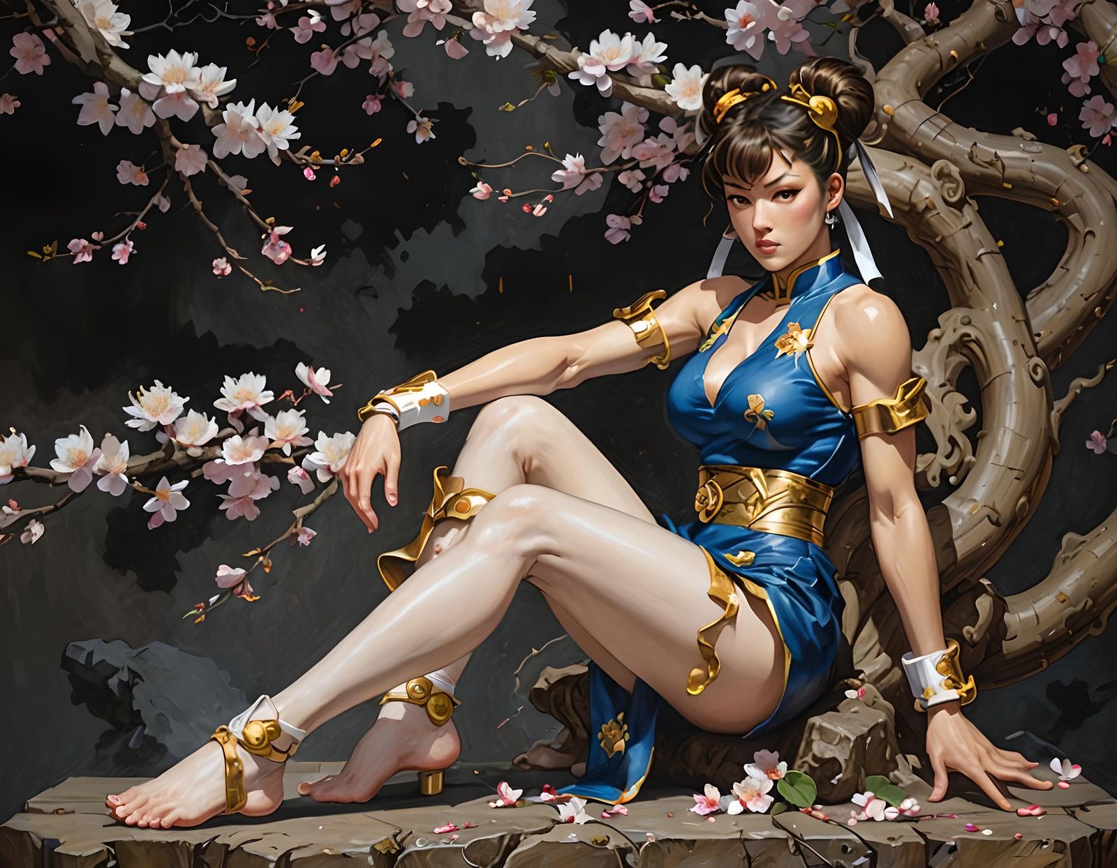 Chun Li Art Nouveau Digital Painting