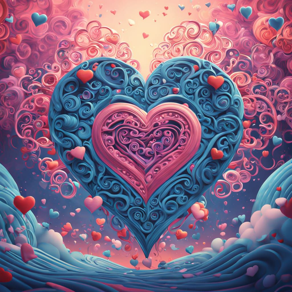 Hyperdetailed Digital Art: Whimsical Love in a Vibrant Other...