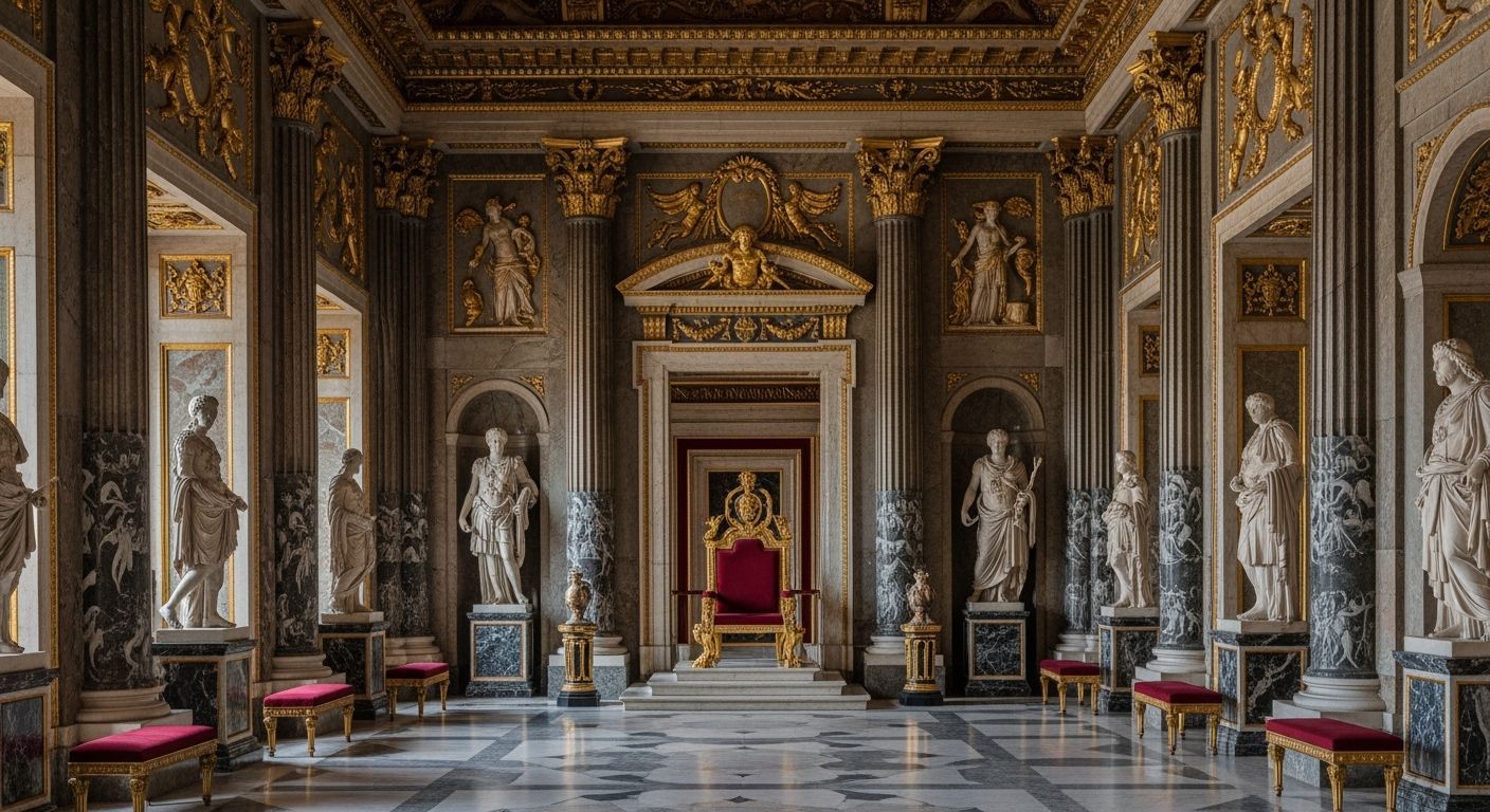 Opulent Throne Room in Ancient Rome's Royal Palace