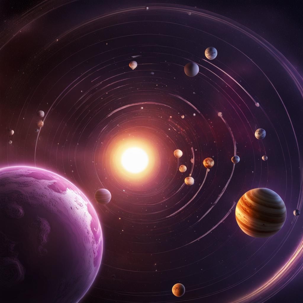 Abstract Solar System Concept Art in 8K