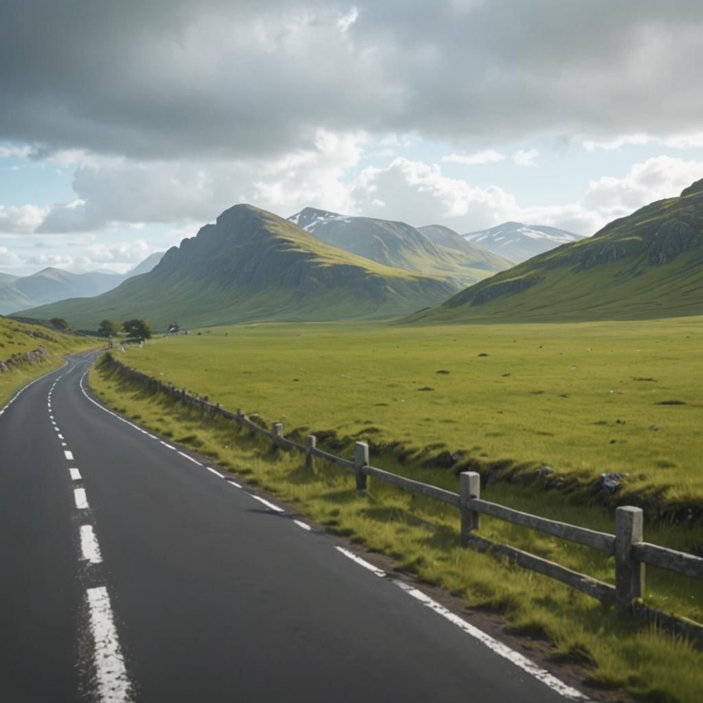 Scottish Highlands Road in Unreal Engine 5