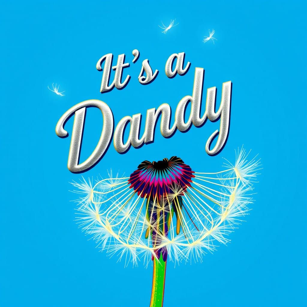 Vibrant Dandelion in Warhol's Pop Art Style
