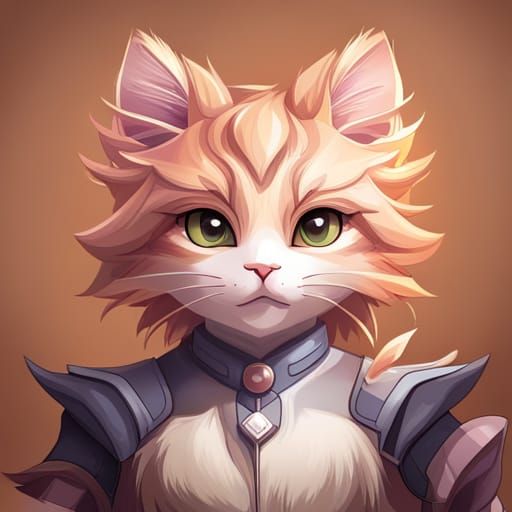Chibi Calico Cat Portrait in Digital Art Style