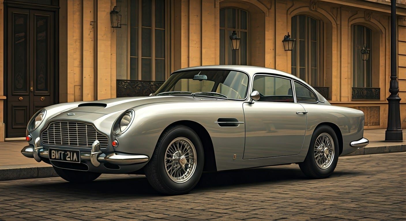 Aston Martin DB5, James Bond Car from the movie “Goldfinger”...