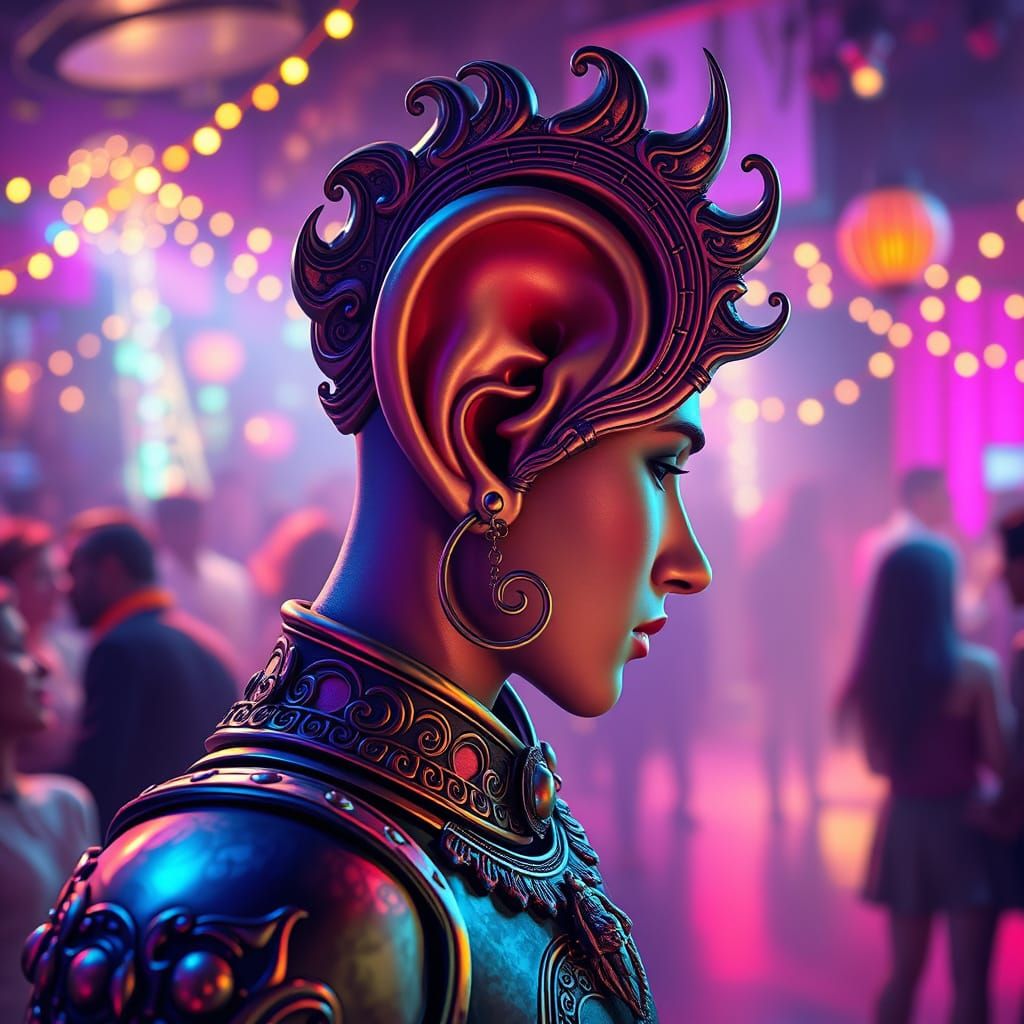 Armored Ear at a Neon Dance Party