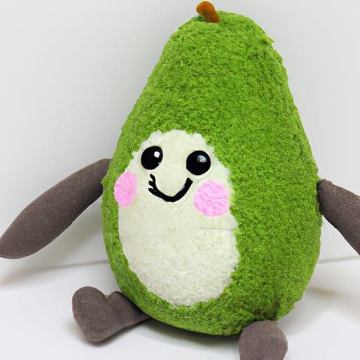 Cute Avocado Plushie AI Render
