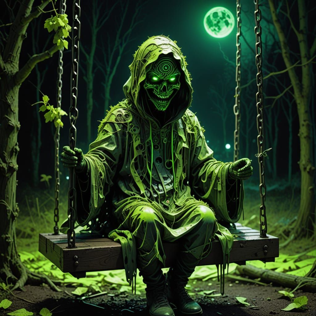 Surreal Neon Playground Nightmare in Chernobyl's Gothic Twil...