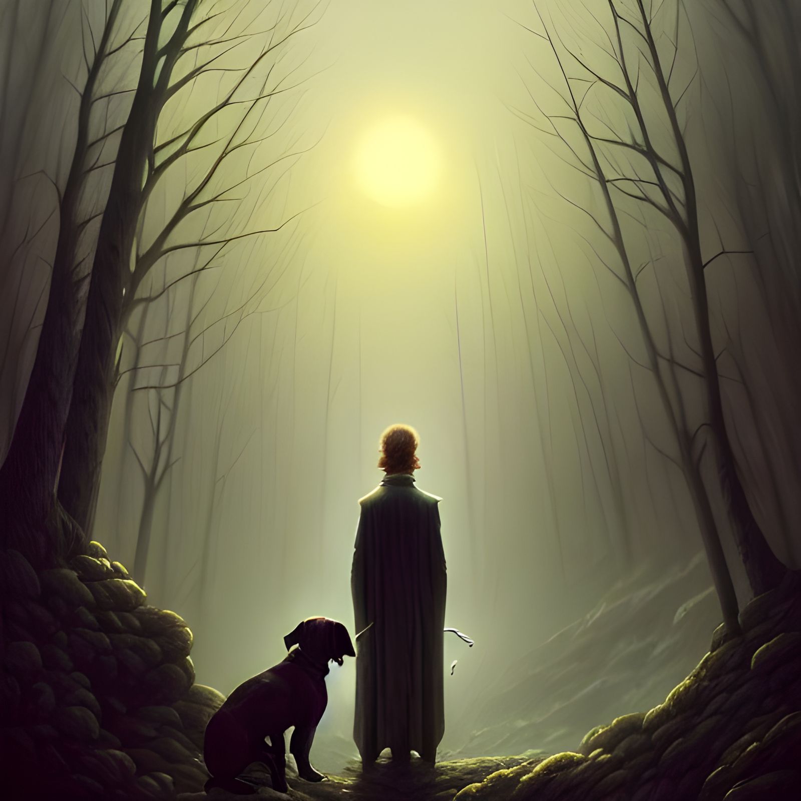 Nuclear Puppy Dog in Romanticism Style