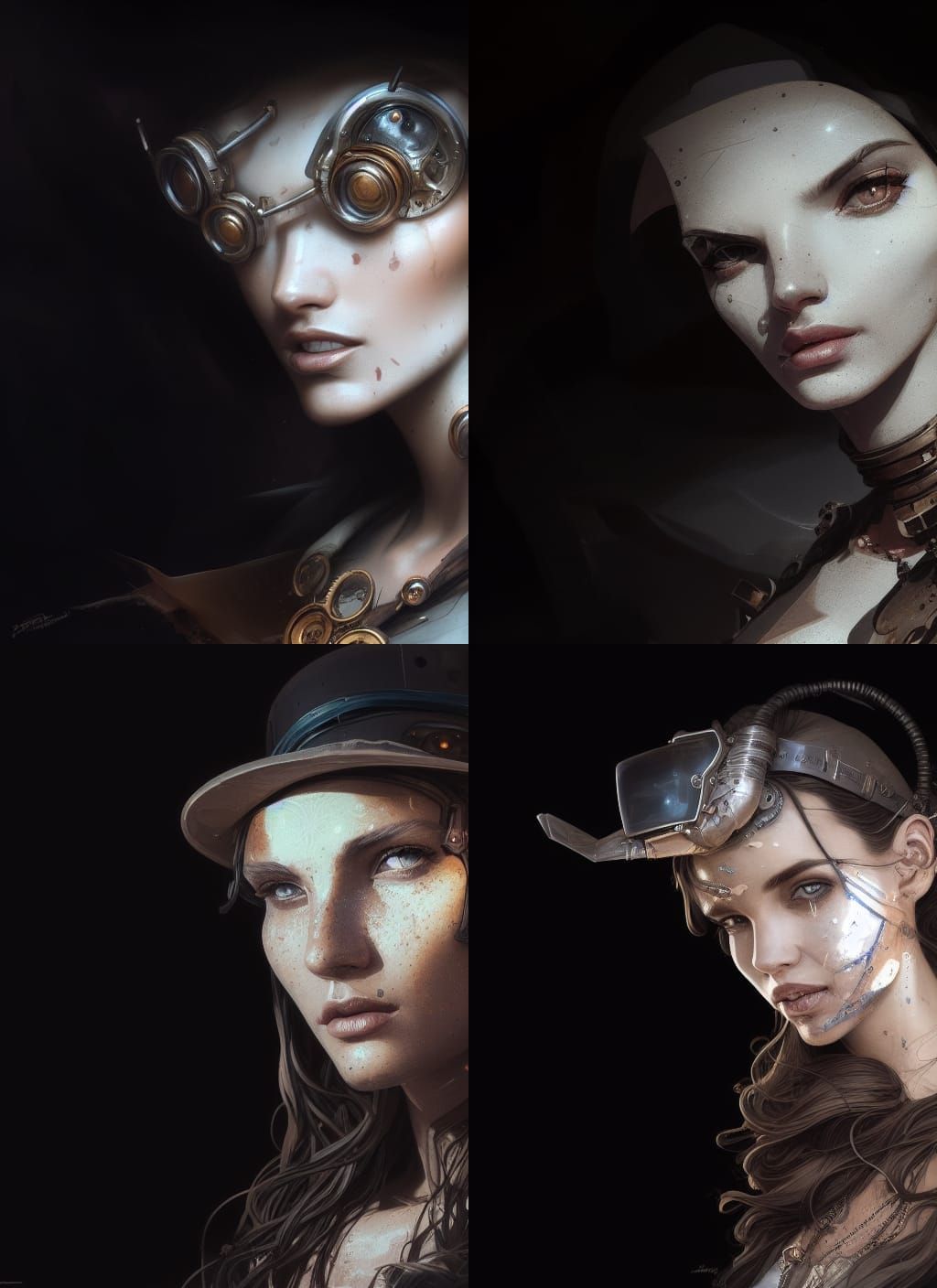 Steampunk Portrait in Desert Wasteland, Hyper-realistic Art
