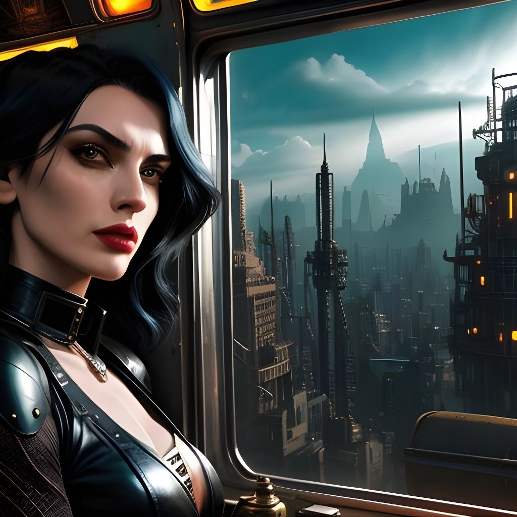 Fantasy Train in Expressionist Comic Book Style