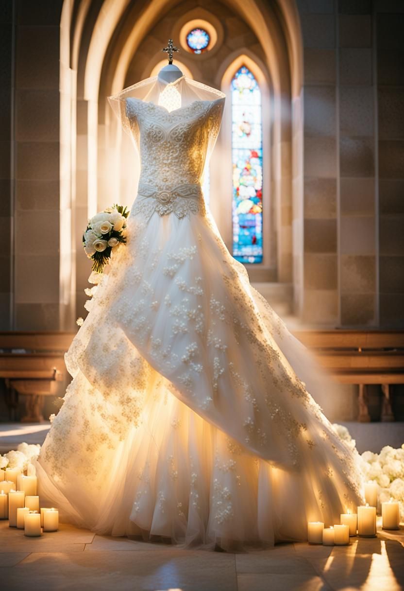 Asian Bride in Church Wedding: Luminous Digital Portrait