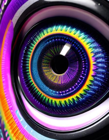 Neopunk Eye with Hypersaturated Realism