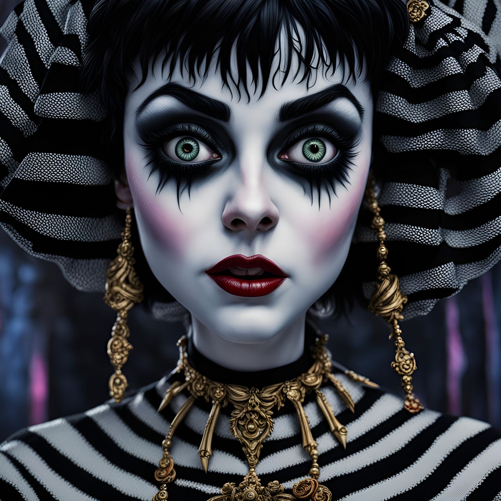 Hyperdetailed Lydia Deetz from Beetlejuice in HDR