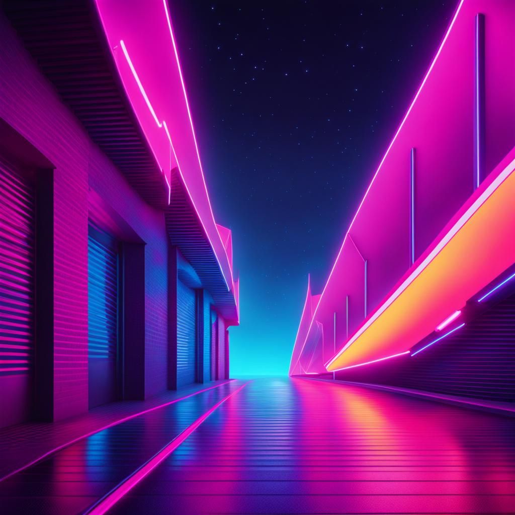 Wall of Hail in Synthwave Neon Style