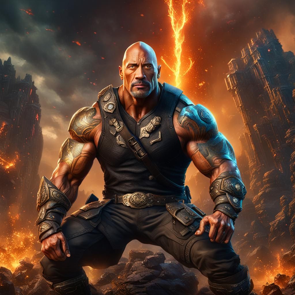 Dwayne Johnson as The Final Boss: Digital Art