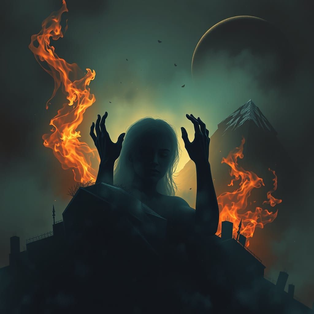 Surreal Fashion Model in Disturbing Skin Garments