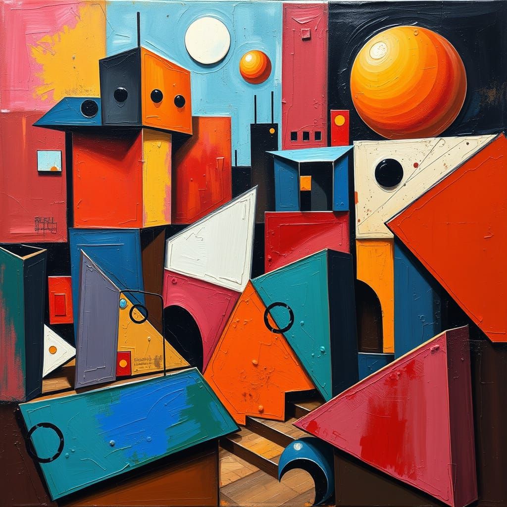 Abstract cubist structure