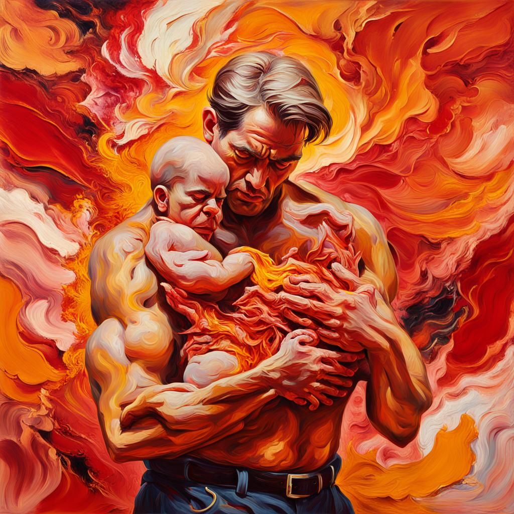 Heart Explosion: A Father's Love in Abstract Expressionism