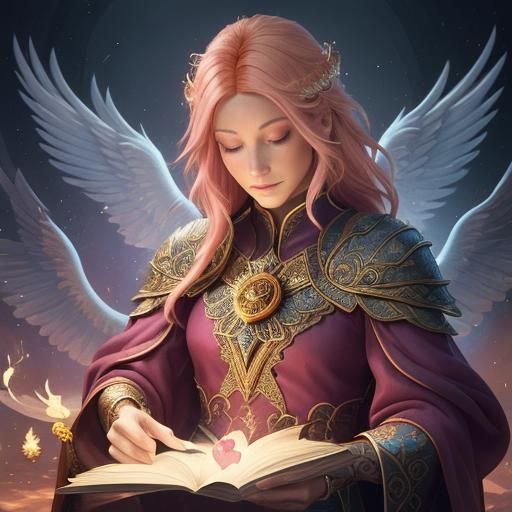 Blonde Tarot Reader with Love Phoenix Hearts