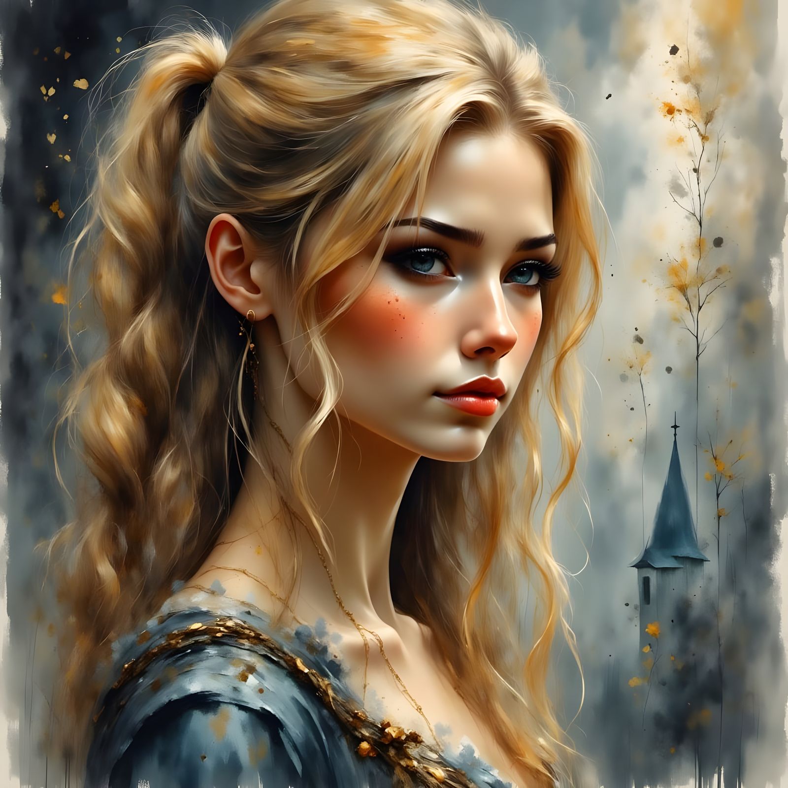 Norse Goddess of Love in Ethereal Autumn Dreamscape