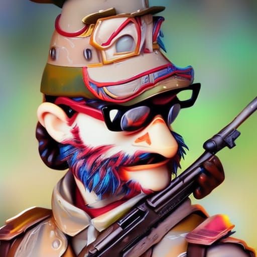 Anthropomorphic Duck Warrior in Hyperrealistic Splash Art