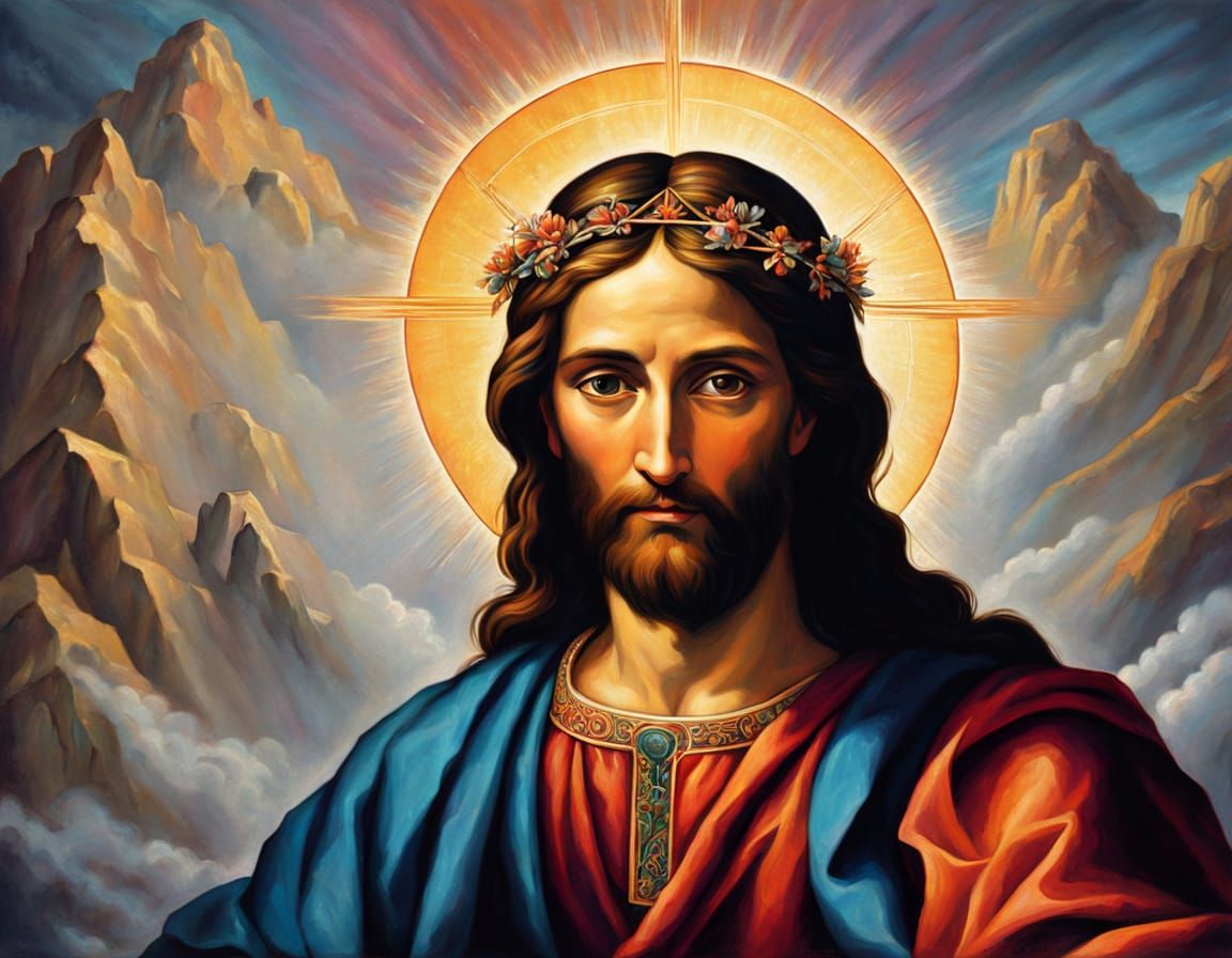 Majestic Baroque Portrait of Transfigured Jesus