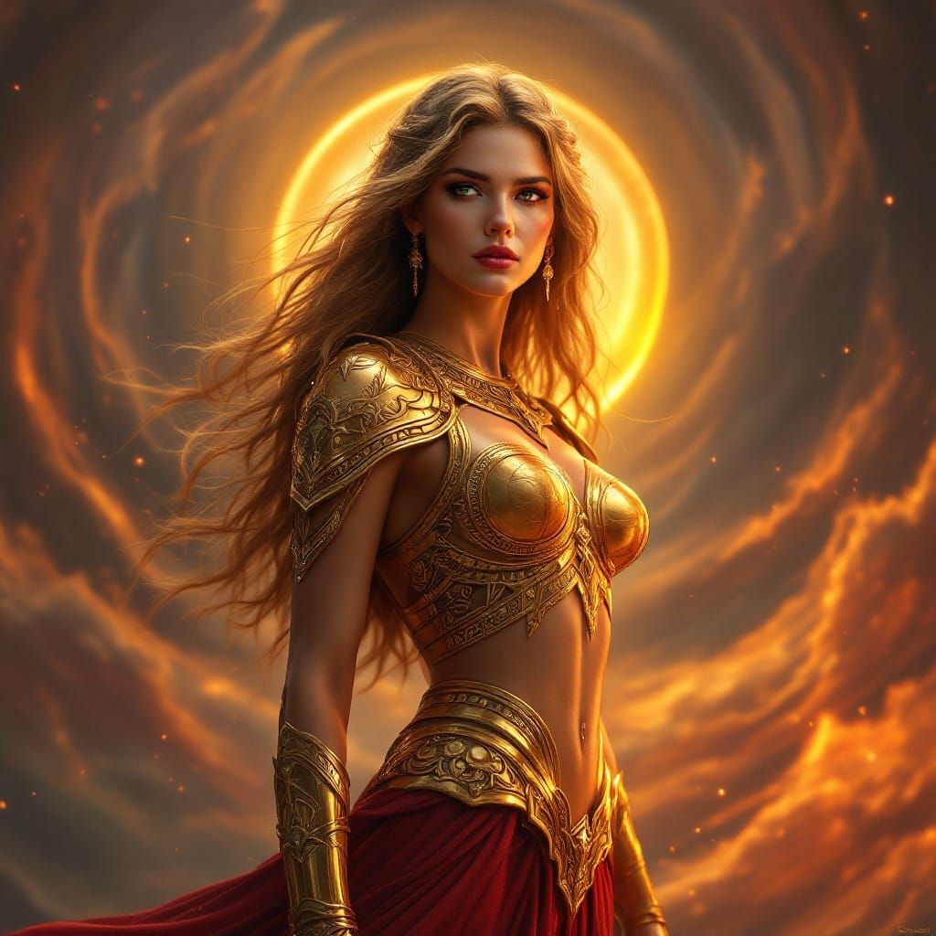 Greek Goddess of the Sun Radiates Divine Authority in Hyperr...