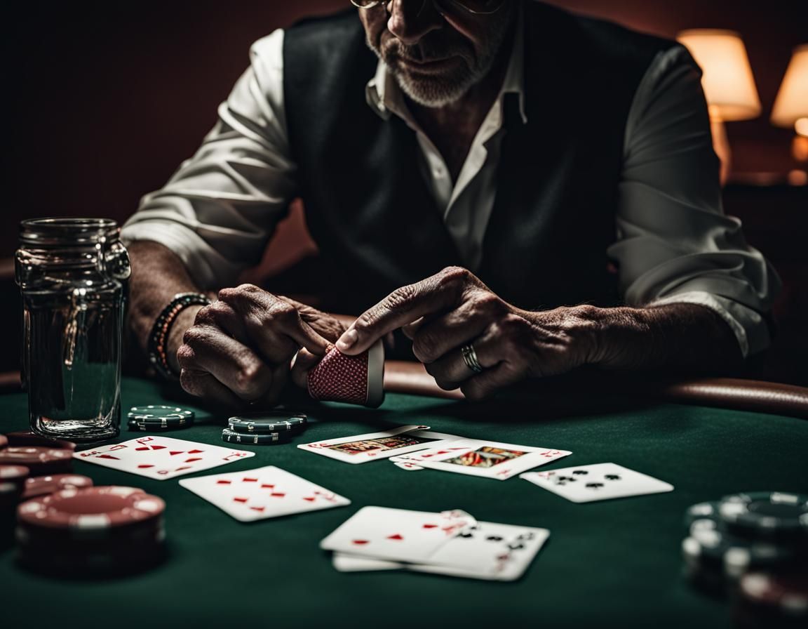 Dramatic Close-Up of Poker Playing Cards
