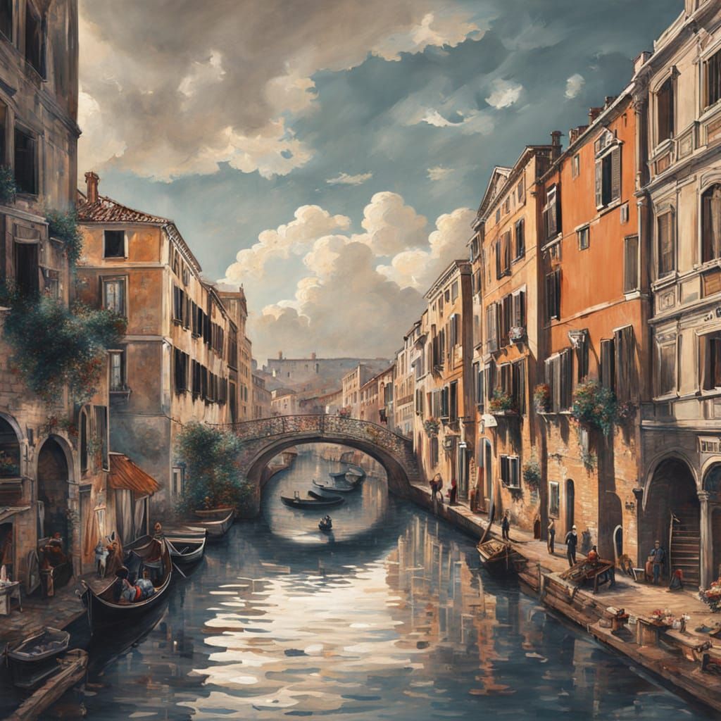 Canaletto-Style Cherub Street Art