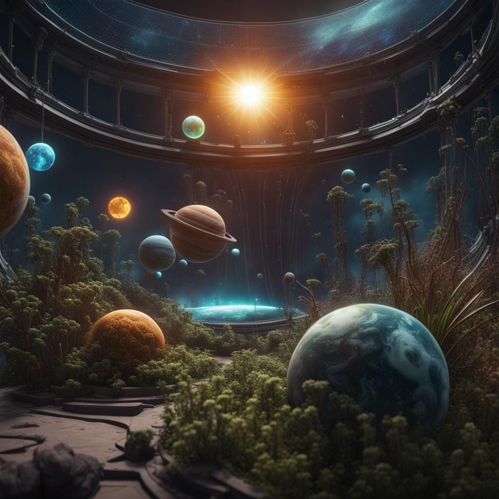 Plant Cell Solar System: Detailed Matte Painting