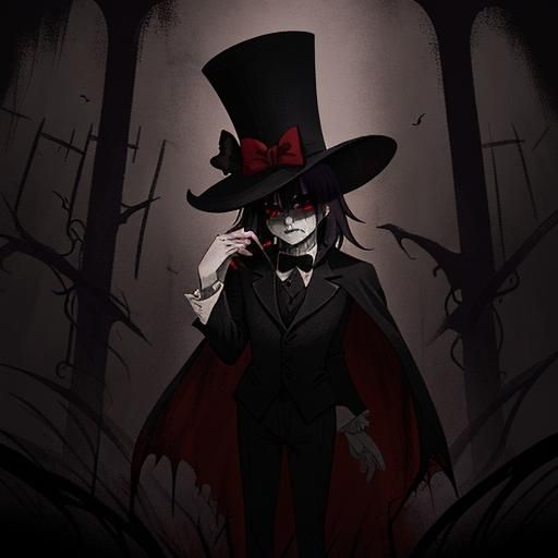 Macabre Rabbit and Vampire Dark Fantasy Illustration