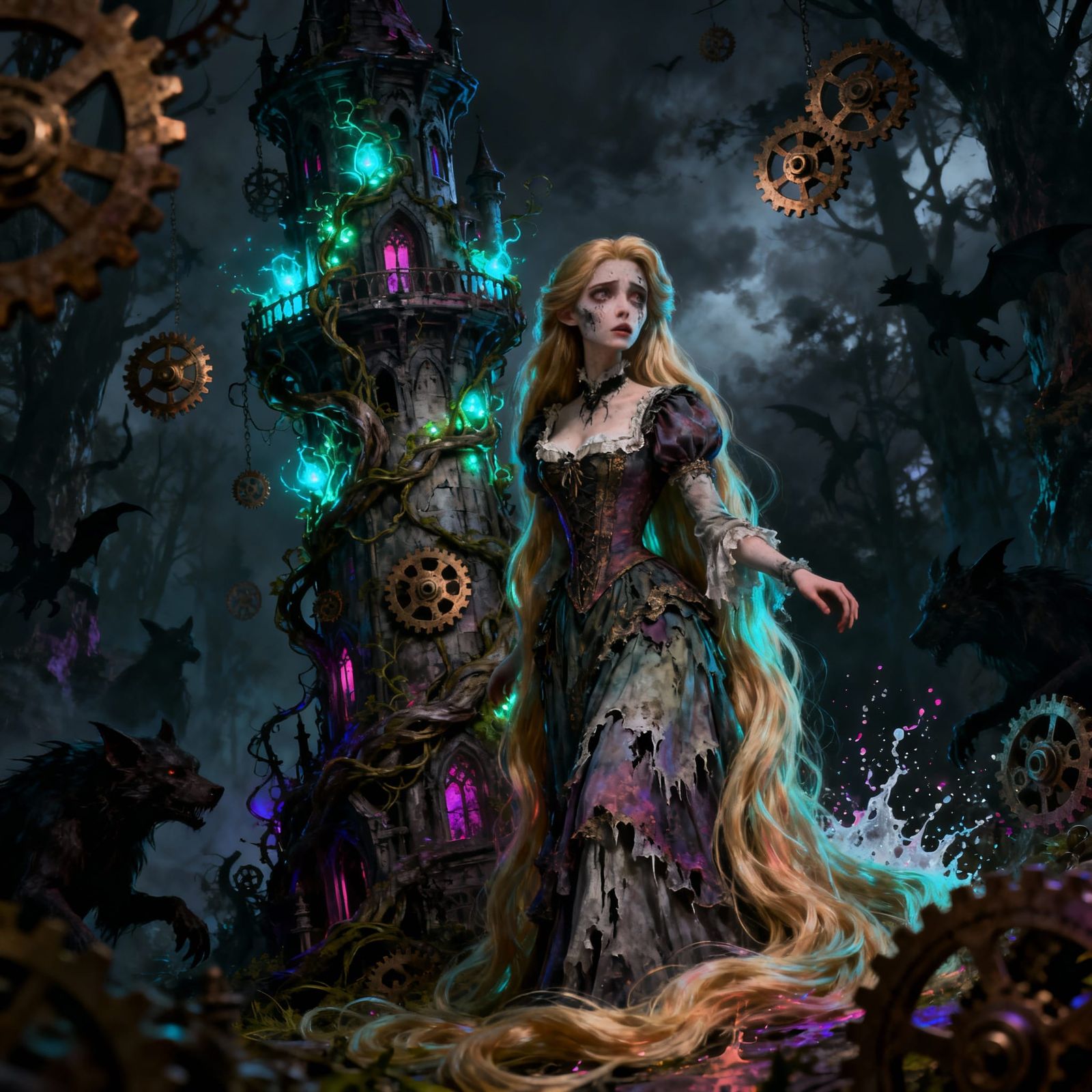 Rapunzel in Tim Burton's mood