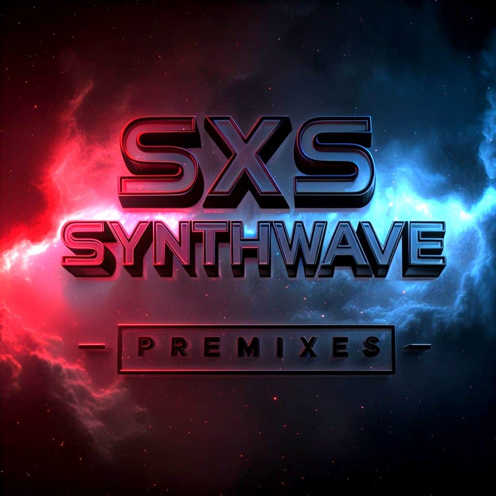 Synthwave Text on Neon Nebula Background