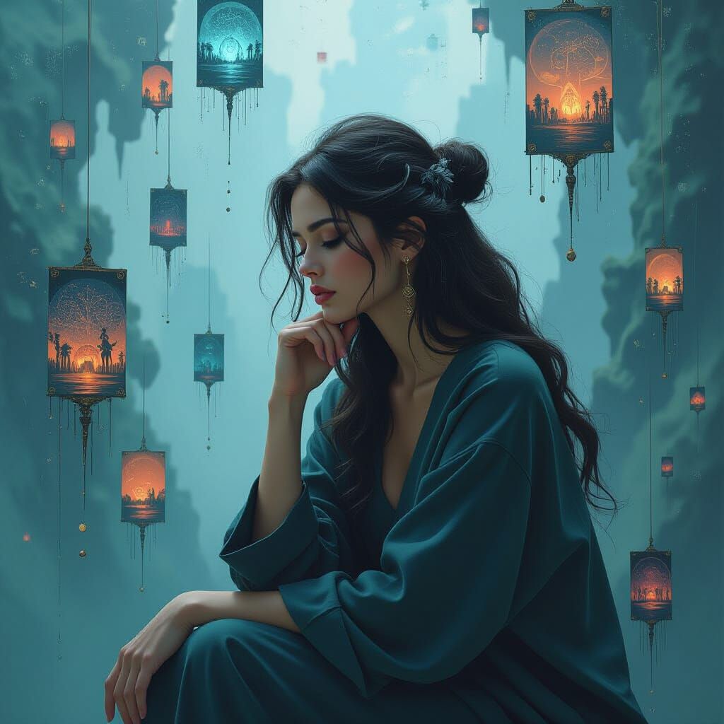 Contemplative Metamorphosis in Digital Painting Style