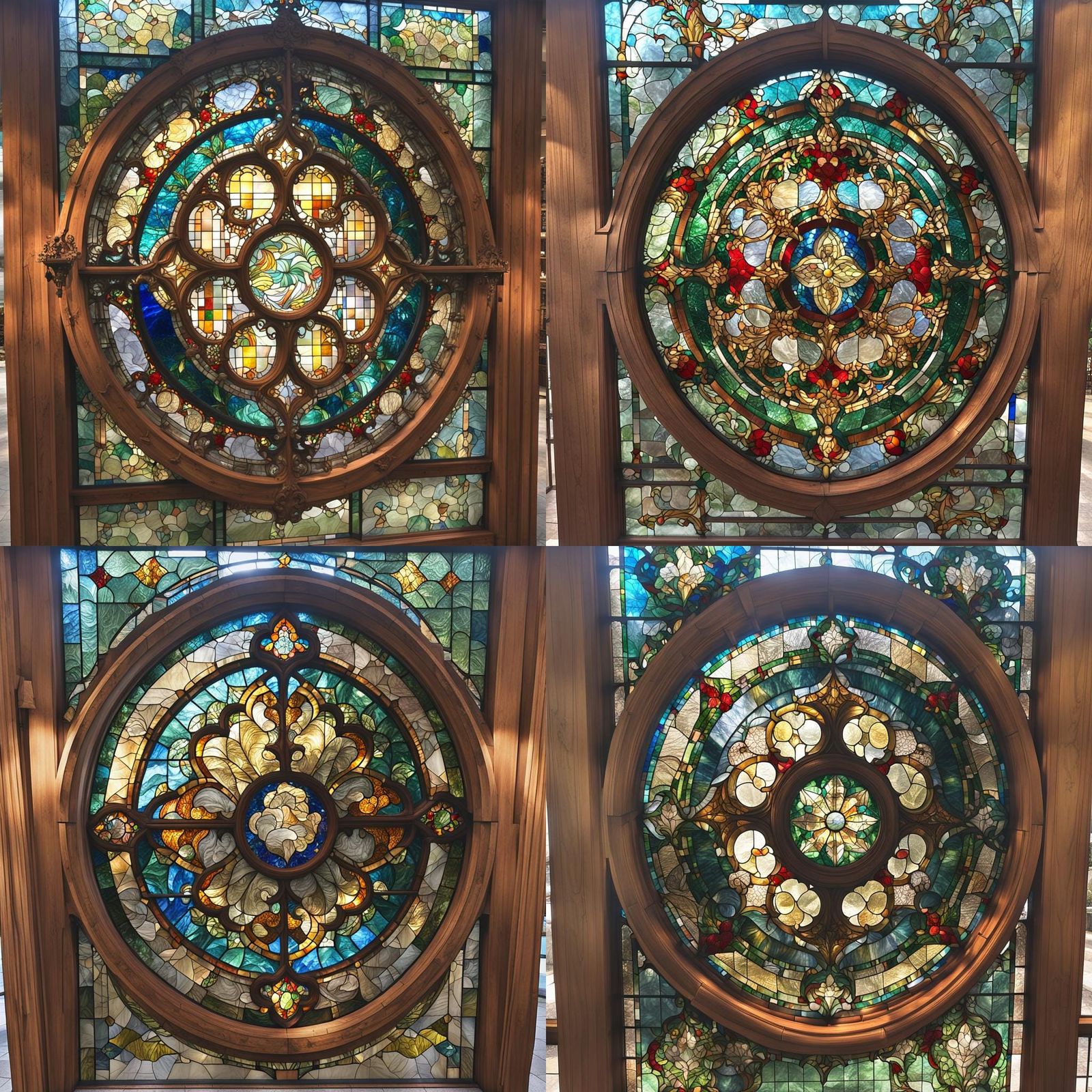 Stained Glass Window in Marble Wall