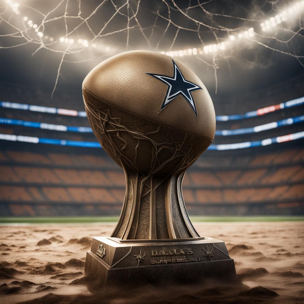 Dallas Cowboy's superbowl trophy case covered with dust and ...
