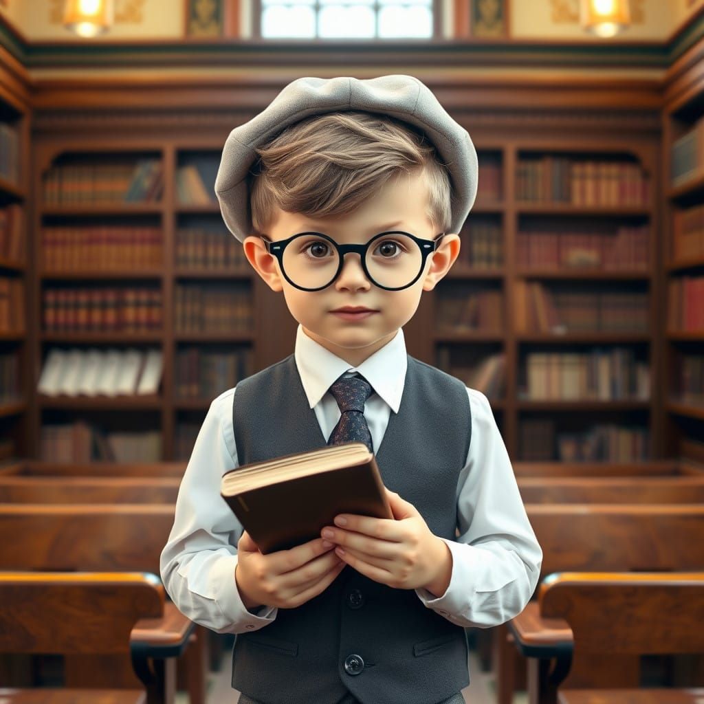 Orthodox Jewish Boy in Synagogue