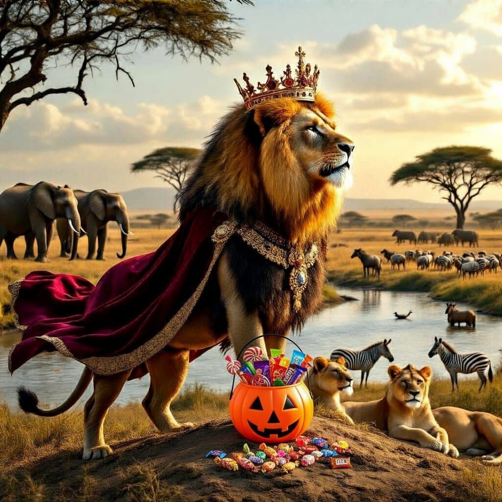 Regal Lion King Surveys His Domain in Kenya