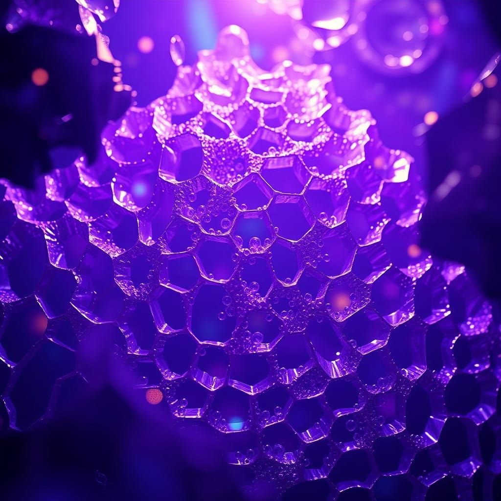 Ethereal Purple Honeycomb Structure in Fantasy Concept Art