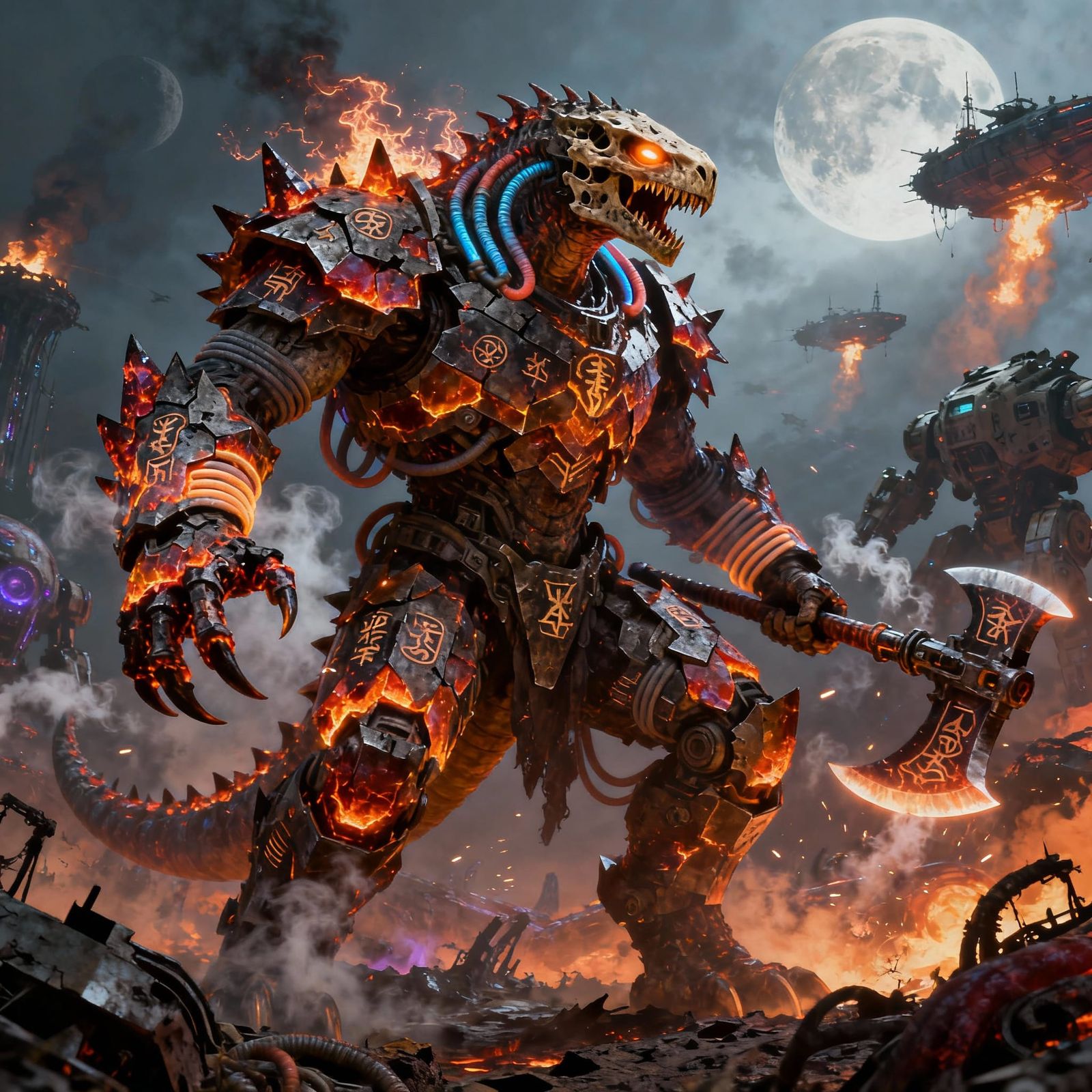 Armored Alien Berserker Threxal in Cinematic Sci-Fi Style