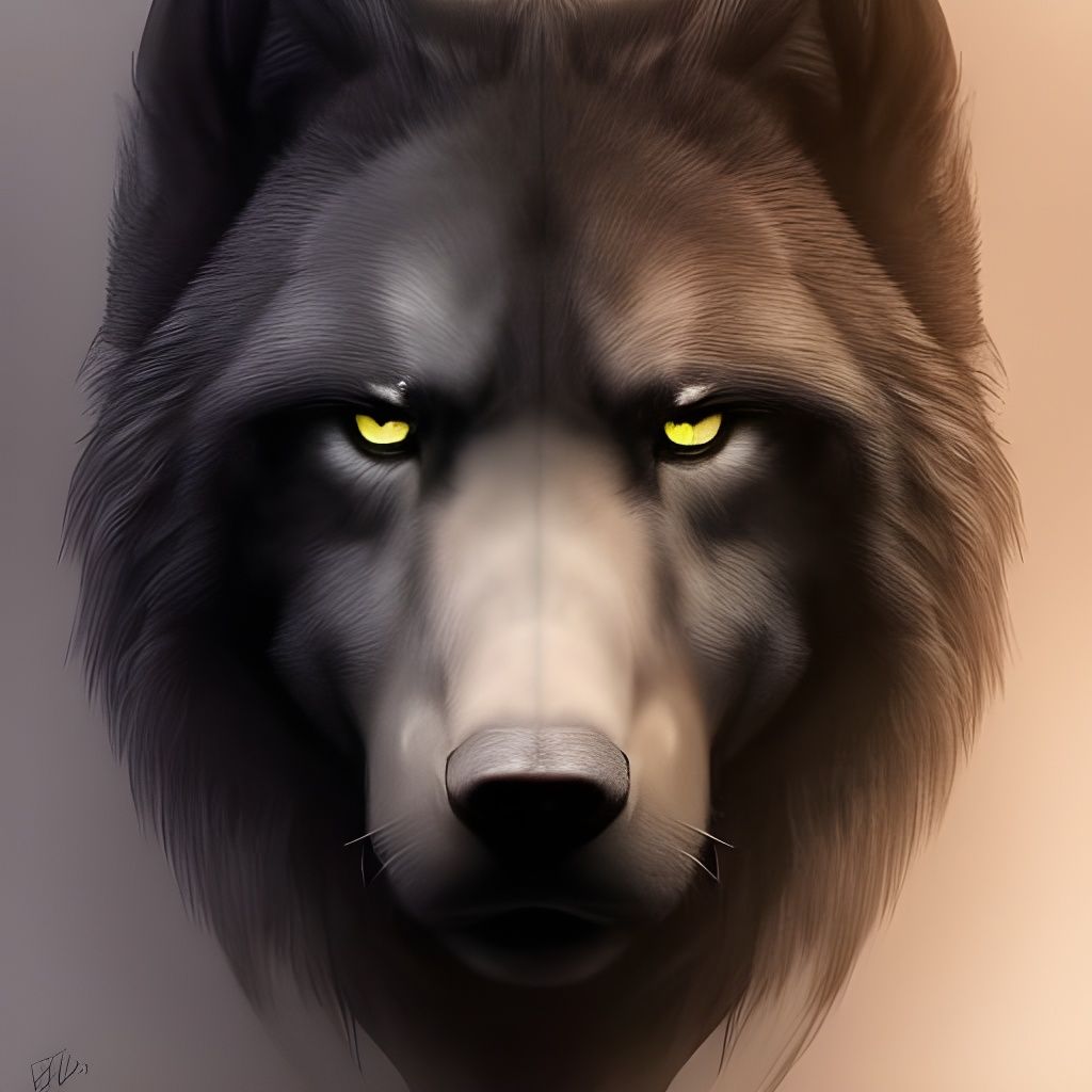 Majestic Black Dire Wolf Portrait in 8K