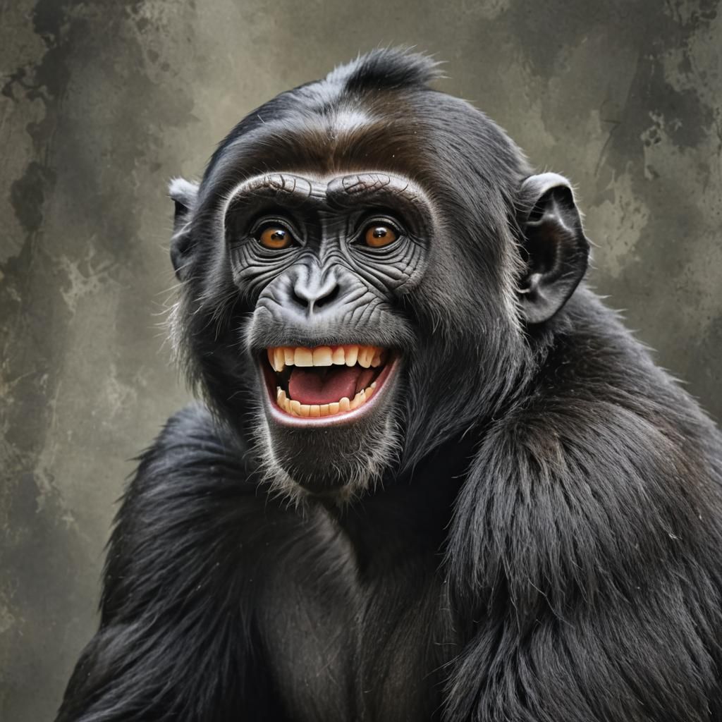 Funny Smiling Monkey Close-Up