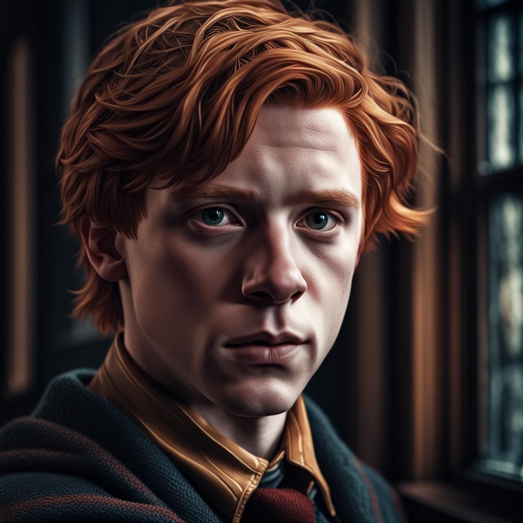 Hyperrealistic Portrait of Young Man, Ronald Weasley