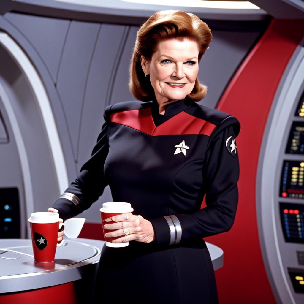 Captain Janeway Portrait on Star Trek Voyager