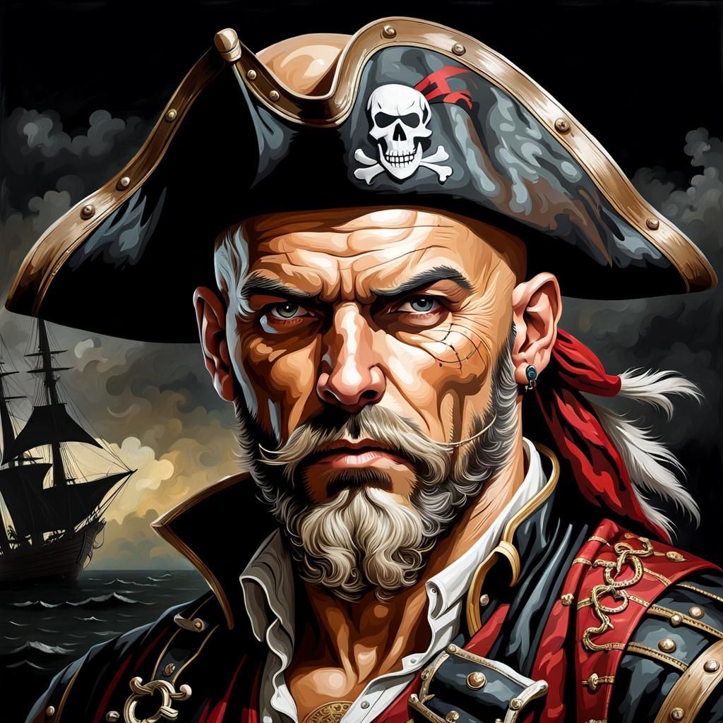 Baroque-Style Portrait of a Charismatic Pirate