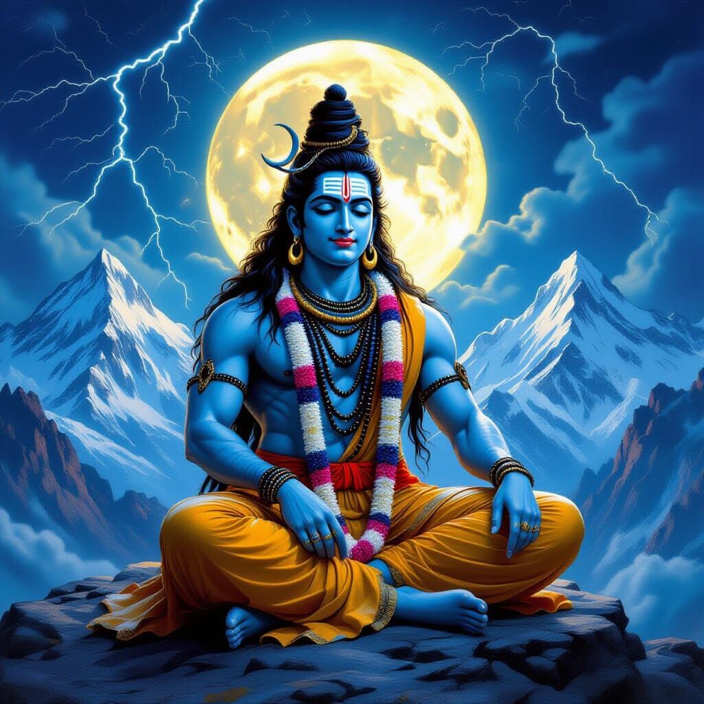 Lord Shiva and Hanuman in Mythological Vedic Art