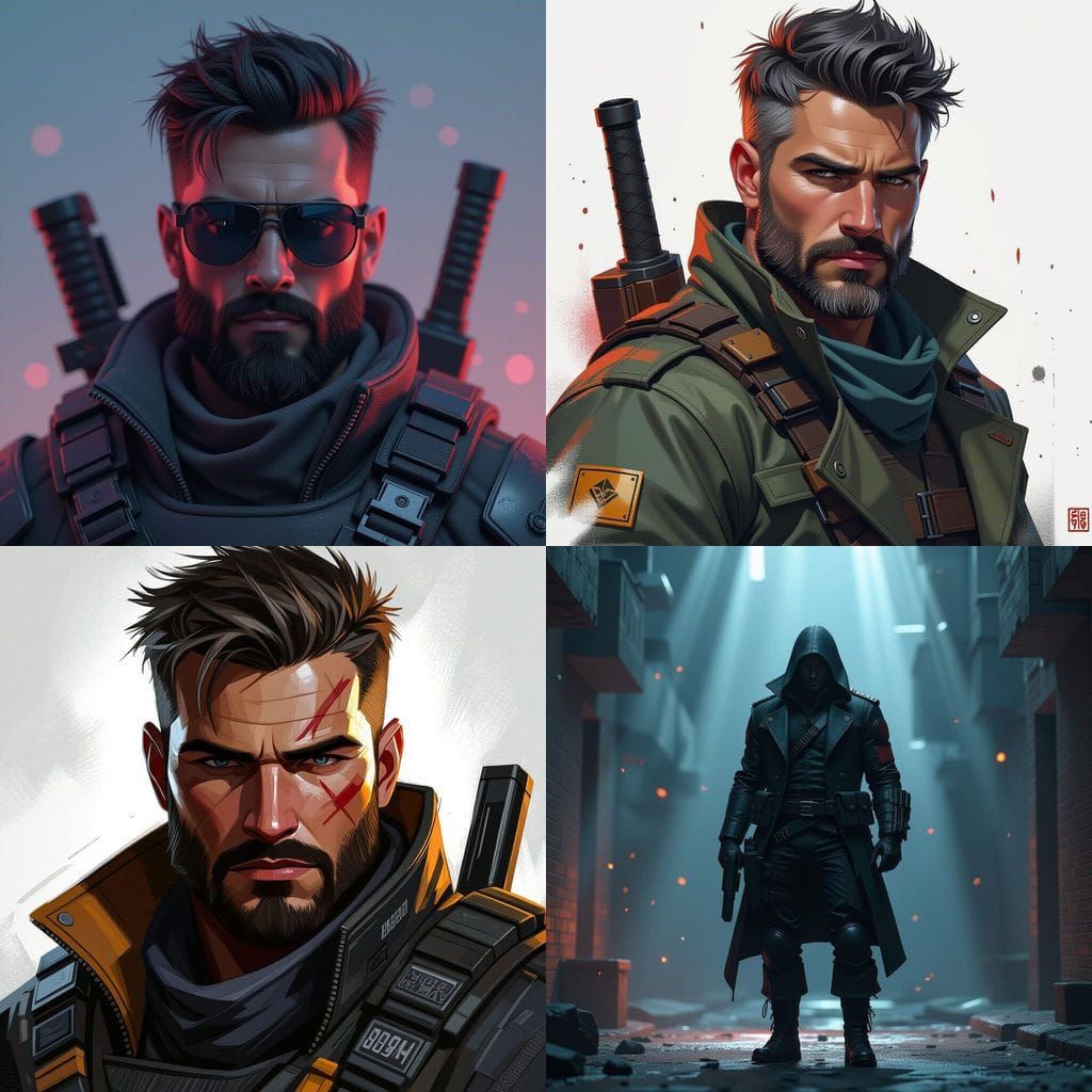 Modern Bounty Hunter Portrait in Dynamic Lighting